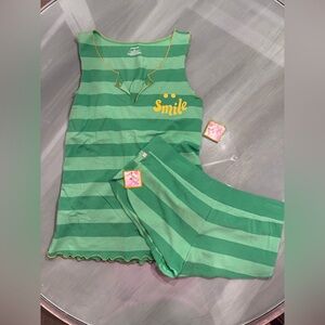 Y2K Jasmine & Ginger Teal Striped Lounge Set size L